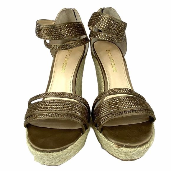 Enzo Angiolini Wedge Sandals Bronze - Picture 13 of 16